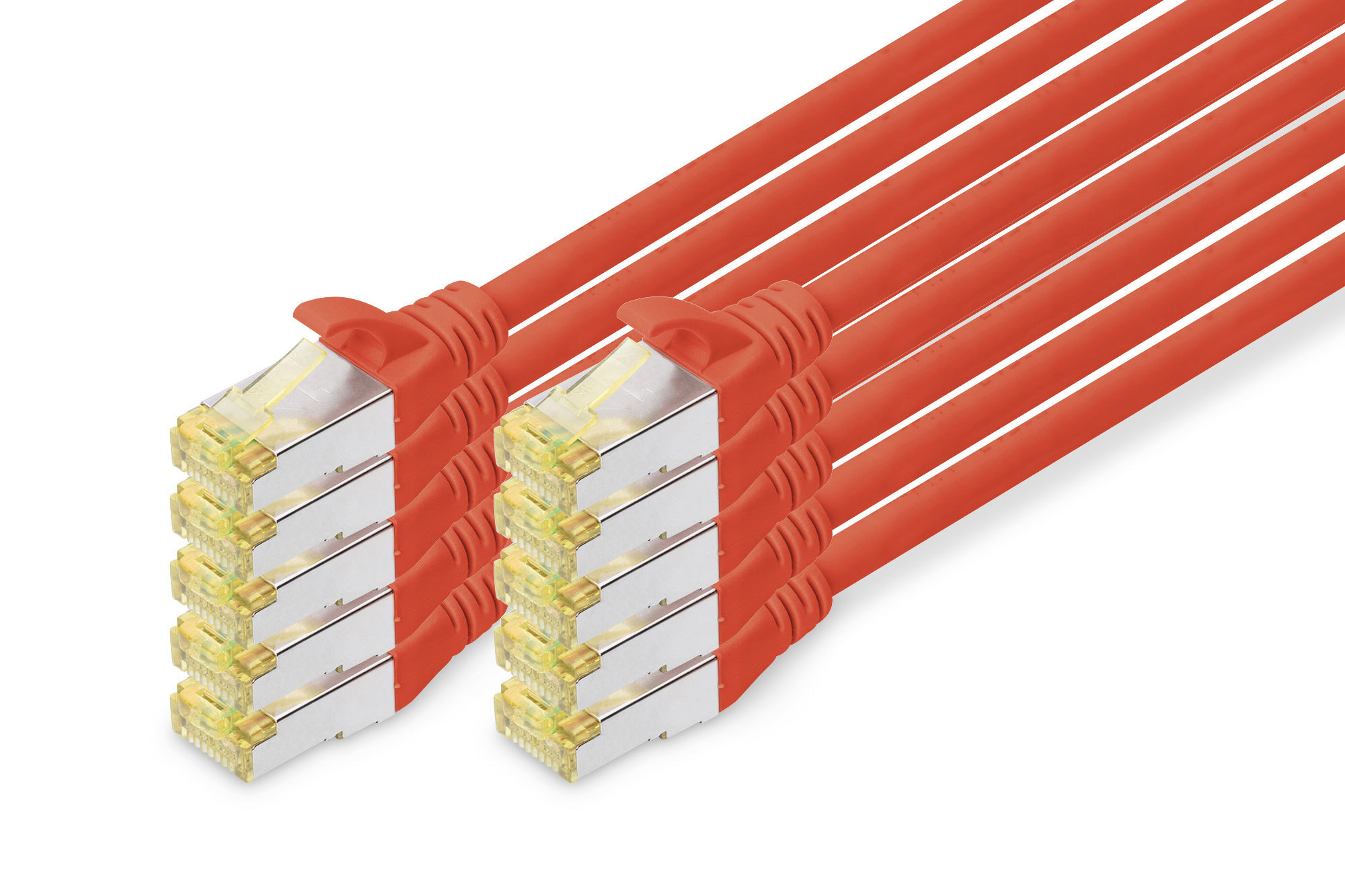 CAT 6A S/FTP patch cable, 10 pieces