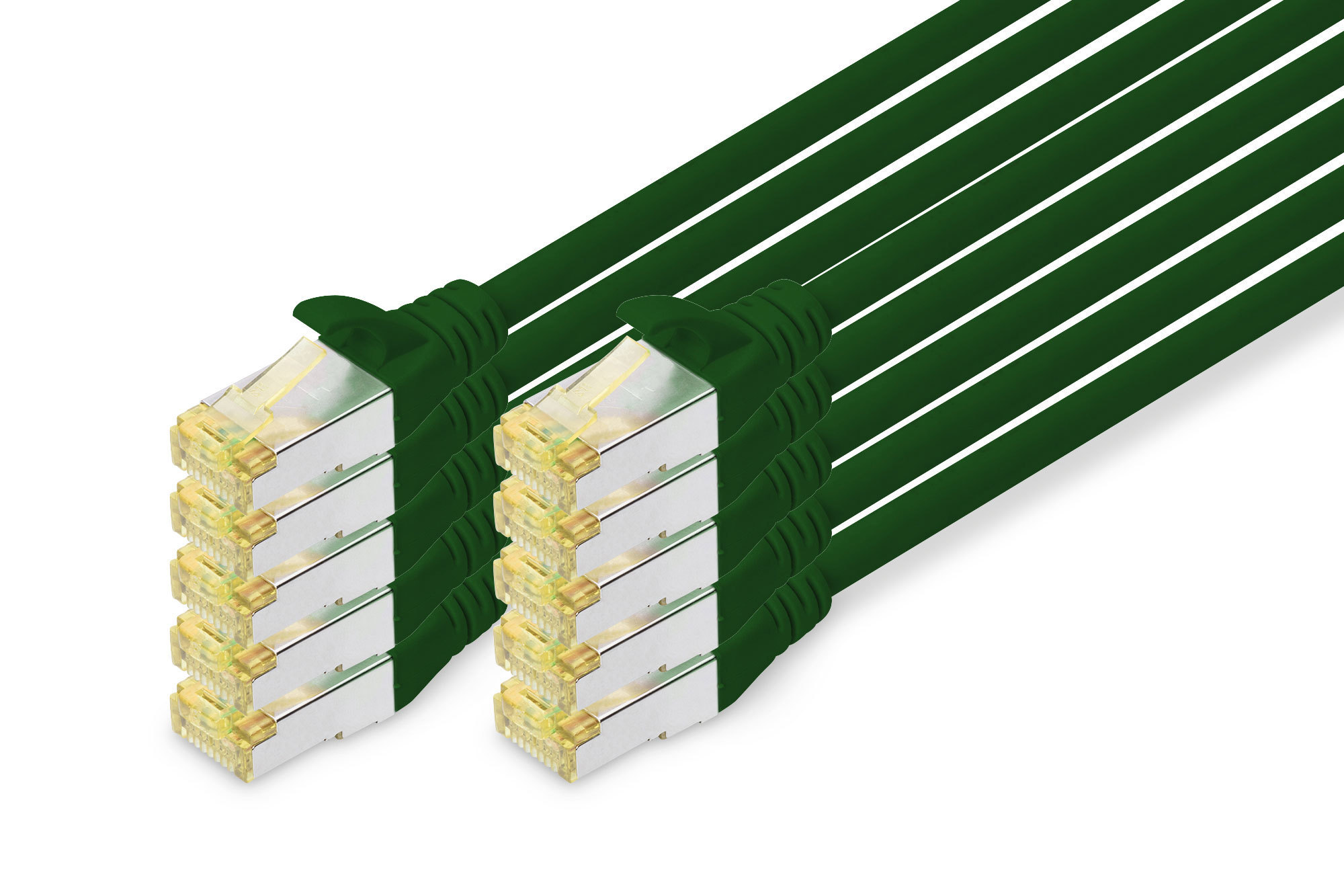CAT 6A S/FTP patch cable, 10 pieces