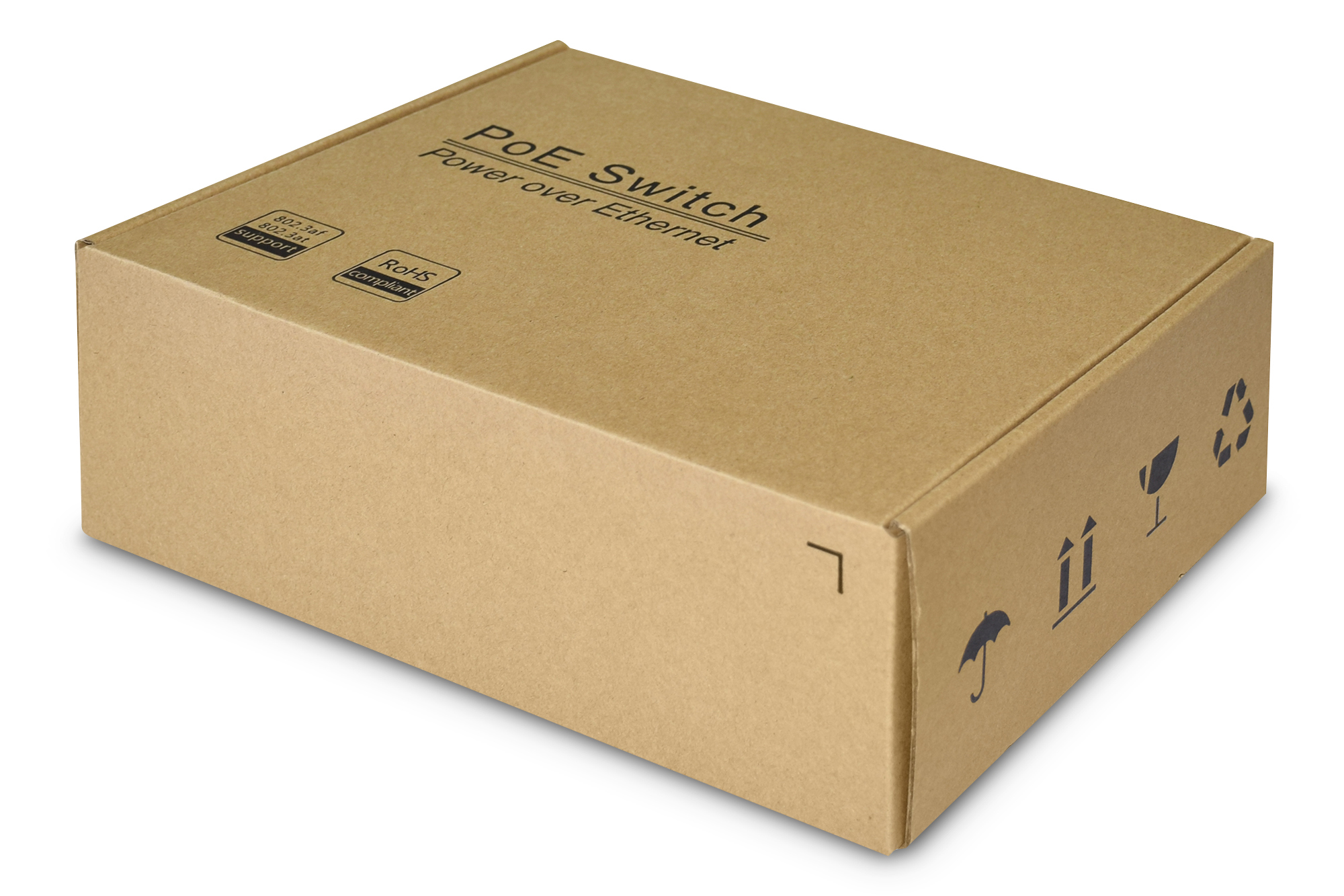 4 port Gigabit Ethernet network PoE switch, industrial, unmanaged, 2 SFP uplink